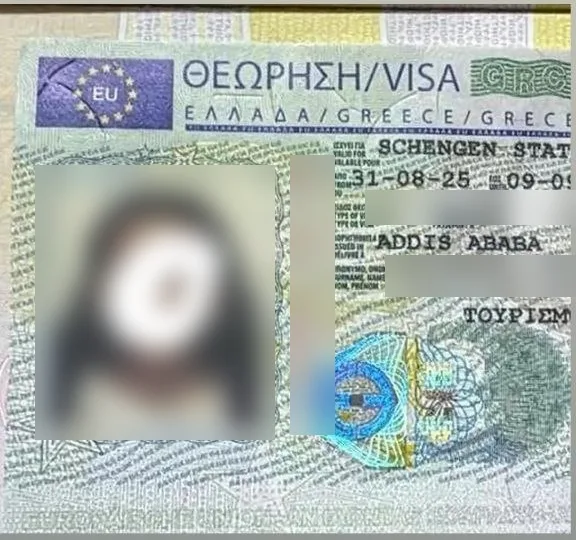 Greece Schengen tourist visa approved for a Yodhub client, personal details blurred