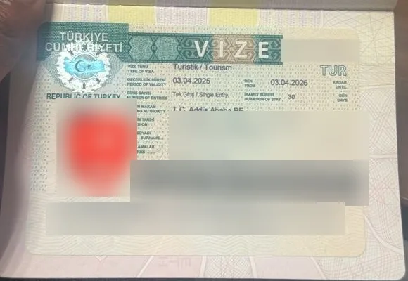 Türkiye Tourist visa approved for a Yodhub client, personal details blurred